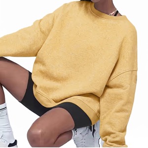 Compre Sudadera de Algodón de Primera Calidad, Personalizada, de Cuello Redondo, Color Sólido, Hombros Caídos, Manga Larga, Transpirable, para Invierno - Product Image 2