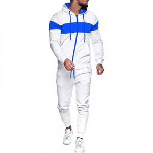 Chándal con Capucha Ecológico para Hombre con Franja Negra, Cremallera Completa en las Mangas, Traje Deportivo Informal para Adultos, Ropa de Invierno - Product Image 6