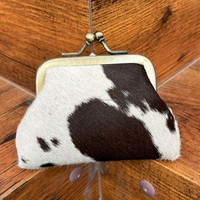 Petits porte-monnaie occidentaux pour femmes en cuir de vache véritable, petite pochette à clip, mode, petits portefeuilles en cuir véritable avec clip et boucle