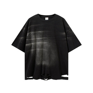 High Quality OEM Men Retro Acid Wash Tee Shirt Soft Cotton Oversized Fit Casual Fashion Streetwear Blank T Shirt for Printing - Product Image 6