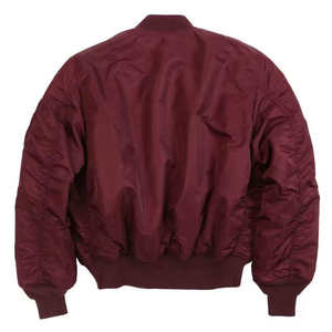 Custom <b>Maroon</b> Men's MA-1 Flight Bomber Jacket Waterproof Nylon Padded Winter <b>Coat</b> Windbreaker Unisex Varsity Baseball Jacket - Product Image 3