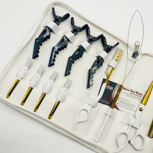 Pinzas de crimpado Nano Ring, kit de herramientas profesionales para extensiones de cabello, tijeras de peluquería de acero inoxidable en oro blanco, logotipo personalizado - Product Image 3