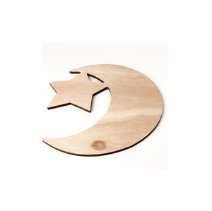 Plateau de service créatif étoile et lune pour dîner, assiette à fruits et desserts, plateau à salade, plateau en bois pour desserts - Product Image 1