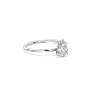 Anillo Solitario REYES con Halo Oculto de Moissanita Corte Pera Certificada GRA de 0.84 Quilates en Plata de Ley 925, Joyería Fina para Mujer - Product Image 3