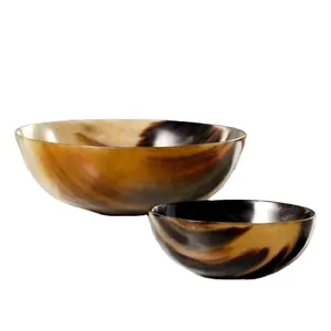 Bol à salade en corne de buffle poli, décoration de table à manger, écologique, utilisation pour les fêtes, cuisine, fait main, luxe, décoratif, grande capacité - Product Image 1