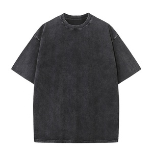 T-shirt Homme Col Rond Manches Courtes Coupe Droite Couleur Unie Toile Anti-rétrécissement 300g Décontracté Design Uni Respirant Tricoté - Product Image 5