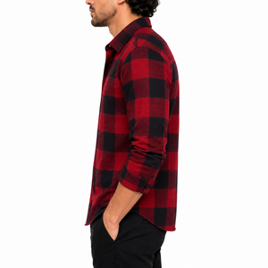 Latest Fashion Men's Flannel Shirt 100% Cotton Long Sleeve Casual Summer Knitted Breathable Quick Dry Plus Size OEM High Quality - Product Image 3