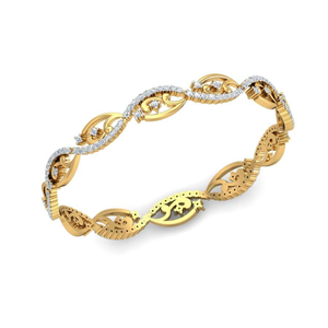 Brazalete de Oro Amarillo Natural de 14 Quilates con Espiral Ornamentada de 1.86 Quilates, con Diamantes Certificados para Mujer, Talla 2.25, Color HI, Claridad VS-SI - Product Image 5