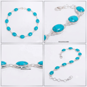 Nouveau Bracelet Jonc en Argent Sterling 2026 avec Pendentif Circulaire Géométrique, Design Turquoise Mignon, Style Niche Haut de Gamme, 15 Grammes, Idéal pour les Fêtes - Product Image 4