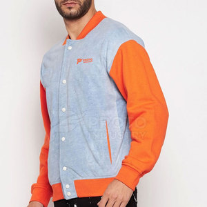 Chaqueta Letterman para Hombre, Estilo Casual Urbano, con Mangas en Contraste y Botones Cubiertos, a la Moda - Product Image 2