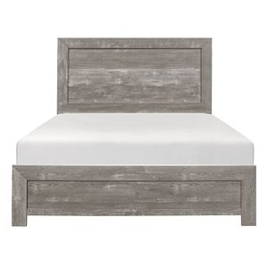 <b>Rustic</b> Gray Finish 1pc Full Size Wooden Panel <b>Bed</b> Bedroom Furniture '<b>Bed</b> in a Box' Style - Product Image 1