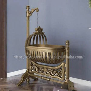 Trendy Elegant <b>Baby</b> Naming Ceremony Wooden Cradle with Detachable Design Traditional Royal Silver Peacock <b>Swing</b> <b>Baby</b> Blessing - Product Image 4