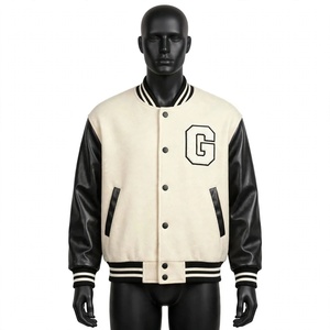 Veste universitaire personnalisée pour hommes en laine avec manches en cuir et boutons-pression – Veste d'extérieur d'hiver de haute qualité – Vente en gros - Product Image 1
