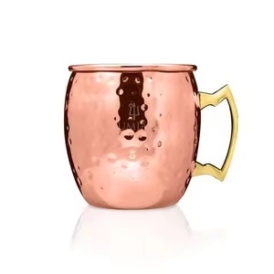 Premium Solid Copper Mule Mug Classic Rounded Vintage Appearance for Summer Drinks or Party Hosting <b>Beer</b> Glasses - Product Image 1