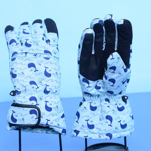 Gants de ski imperméables en gros, gants d'hiver pour la neige, à doigts complets avec sangle de poignet réglable et impression personnalisée pour sports de plein air - Product Image 1