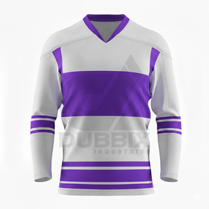 Jersey de Hockey sobre Hielo Personalizado Unisex, Cuello en V, Manga Larga, Tejido de Malla Transpirable con Impresión por Transferencia de Calor, Corte Regular - Product Image 4