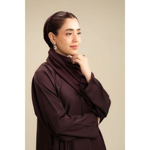 Stylish Plain Plum Abaya for Ladies Full Length Relaxed Fit Modest Islamic Dress Perfect for Casual Office and Formal Occasions - Product Image 3