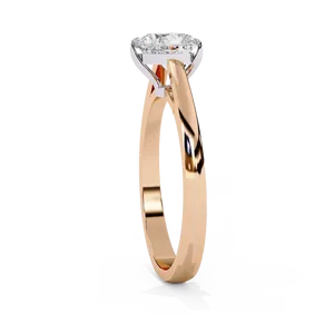 Anillo de Diamante Cultivado en Laboratorio con Corte Esculpido y Tallo Bypass, 1.5ct, Corazón Brillante, Seis Puntas, Solitario, Oro Trenzado, Joyería Nupcial Personalizada - Product Image 1