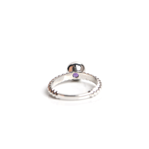 Bague de fiançailles classique en améthyste naturelle, argent sterling 925 plaqué or blanc, pierre précieuse violette, pierre de naissance - Product Image 4