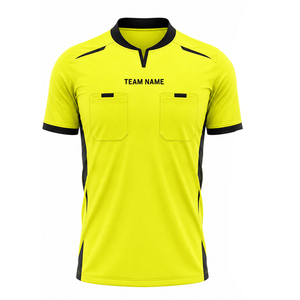 Camiseta de árbitro de fútbol para hombre, totalmente personalizada, con cuello en V, fabricada profesionalmente en fábrica, para adultos. - Product Image 2
