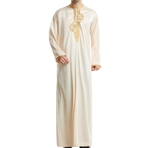 Último Diseño Elegante de Moda, Thobe Largo Bordado e Impreso, Túnica Larga Estilo Marroquí Árabe Dubai Jubbah Thobe Islámico - Product Image 1