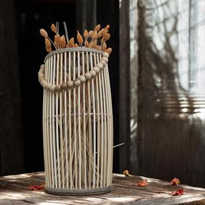 Handmade Bamboo <b>Lantern</b> with Wooden Beads Candle Holder Eco Friendly Rustic <b>Tealight</b> Lamp Natural Bamboo Lighting OEM Supplier V - Product Image 2