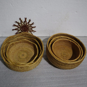 ตะกร้าหวายถาดใส่สินค้าส่งออกจากเวียดนามรุ่นราคาไม่แพงทนทานมีหลายรุ่นพร้อมส่งจำนวนมาก - Product Image 1