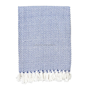Manta de algodón gris con patrón de zigzag con borlas para el hogar 100% algodón tejido a medida de exportación India - Product Image 4