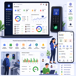 Plataforma SaaS Inteligente de Gestión de Recursos Humanos (HRMS), Control de Asistencia de Empleados, Integración de Biométricos, Automatización del Personal, Versión Internet para MAC - Product Image 3