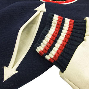 เสื้อแจ็กเก็ตเลตเตอร์แมนสำหรับผู้ชายไซส์พิเศษเหมาะสำหรับฤดูหนาวเบสบอลบอมเบอร์ระบายอากาศได้หนังแกะ - Product Image 4