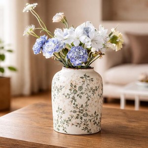 Jarrón de Cerámica Decorativo de Mesa, de 8-16 Pulgadas, con Acabado Pintado y Esmaltado, Diseño Floral Rústico, Exquisito y Duradero - Product Image 2