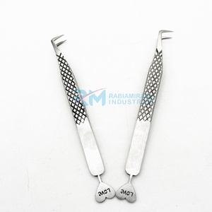 แหนบดึงขนตา RMI Heart Design Bottom Style ด้ามจับเพชร สแตนเลสสตีล สีเงิน ปลายแหลม - Product Image 5