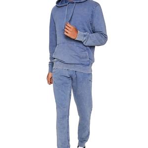 ชุดวอร์มแบบมีฮู้ด ล้างสีแบบ Acid Wash คุณภาพดีที่สุด ออกแบบโลโก้ตามสั่ง ไซส์ใหญ่พิเศษสำหรับฤดูหนาว บริการ OEM ODM สำหรับผู้ชาย - Product Image 1