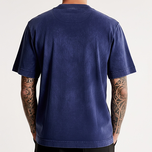 Camiseta O-neck con efecto acid wash para hombre, precio mayorista asequible, con logo serigrafiado personalizado, estilo Hip Hop, transpirable. - Product Image 6