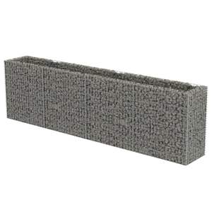 Gabion ยกเตียง141.7 "x 19.7" x 39.4 "กระถางดอกไม้เหล็กชุบสังกะสีและชาวสวน - Product Image 2