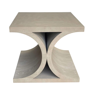 Mesa Auxiliar para Sala de Estar, Madera de Fresno, Chapa de Madera, Multifuncional, Color Marrón Claro, 24*24*21, Madera Sólida, Mueble Antiguo de Estilo Comercial - Product Image 1