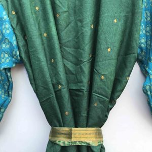 Bata de seda con mangas tipo kimono, bata larga nupcial, bata para prepararse - Bata hasta debajo de la rodilla - Bata larga para estar en casa - Bata de manga larga - Product Image 6