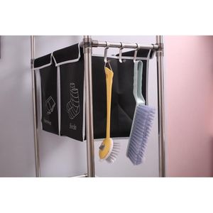 Cesto Portabiancheria a 3 Livelli in Vimini con 4 Sacchi Rimovibili per Separare Bianco e Nero, Tre Ganci - Product Image 4