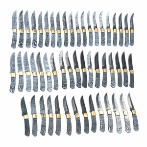 Cuchillo Burraq DIY OEM personalizado hecho a mano de acero de Damasco, hoja recta no ajustable, mango de acero, punta caída, 9 pulgadas - Product Image 3