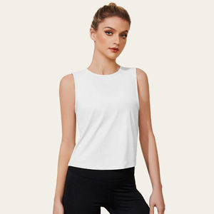 Débardeur de fitness pour femmes, sans manches, en tissu athlétique respirant, confortable, coupe ajustée, pour la salle de sport, l'entraînement, la course à pied, les exercices - Product Image 1