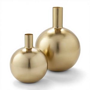 Vase à fleur en aluminium de haute qualité grand pot de fleur intérieur seulement Vase à fleur argenté décoratif pour la maison et le bureau - Product Image 4