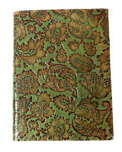 Carnet en papier de coton recyclé fait main, couverture souple de haute qualité, entièrement recouvert de cuir, avec design en relief. - Product Image 1