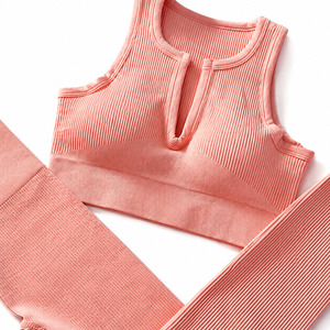 Ensemble de leggings de yoga 2 pièces pour femmes, taille haute, sans couture, vêtements de fitness, haute élasticité, respirant, vêtements de sport personnalisés - Product Image 6