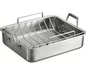 Elegant Stainless Steel Roasting <b>Pan</b> With Spacious Cooking Capacity Comfortable Heat Resistant Handles Reliable - Product Image 2