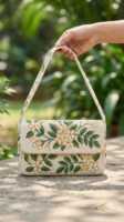 Sac bandoulière artisanal de luxe, tendance, haut de gamme, robuste, professionnel, portable, écologique, sûr, en lin de jardin méditerranéen, imperméable