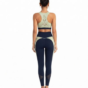 Nouvel ensemble de sport côtelé sans couture pour femme – Tenue athlétique moderne pour l'entraînement cardio, la musculation et le fitness - Product Image 2