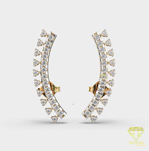 Luxury Double Row Moissanite Diamond Hoop Earrings Rose Gold Earrings For Women - Product Image 1