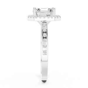 แหวนหมั้นผู้หญิงสุดหรูทำมือระดับพรีเมียม ทองคำขาว 14k เพชรทรง Asscher คุณภาพเยี่ยม เพชรเลี้ยงในห้องปฏิบัติการ และวงแหวนประดับเพชร - Product Image 2