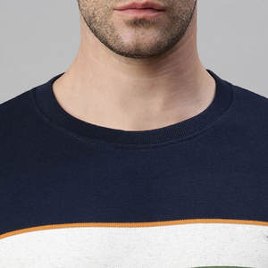 Sudadera de lana de cuello redondo delgada para hombre de alta calidad, Jersey de algodón alto con logotipo bordado 3D personalizado, temporada de invierno, teñido liso - Product Image 5