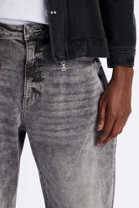 Jeans de Mezclilla para Hombre, Corte Recto, Lavado a la Piedra, Ajuste Holgado, Cintura Media, Algodón, Estilo Casual Otoñal - Product Image 2